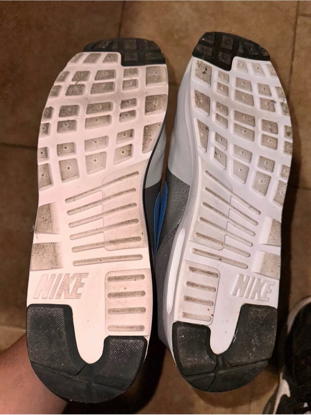 Nike Men’s Air Max Athletic Sneakers - White, Black & Blue - Picture 3 of 5